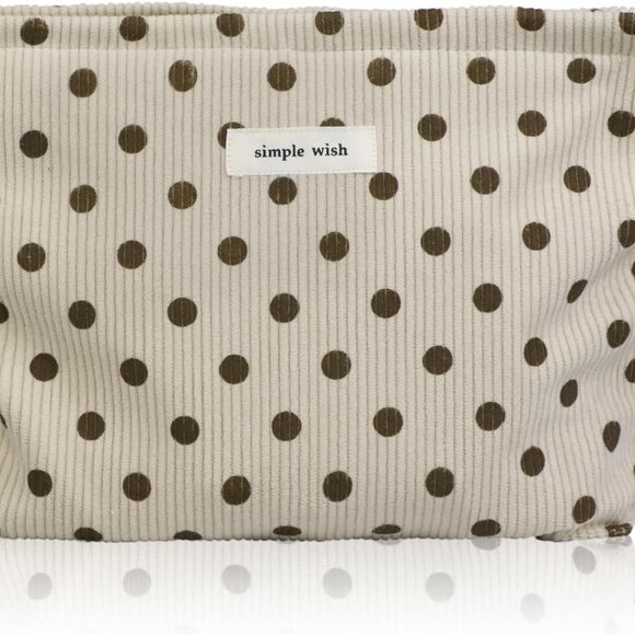 Makeup Bag Makeup Pouch for Women Corduroy Cosmetic Bag Portable Travel Toiletry - Picture 1 of 7
